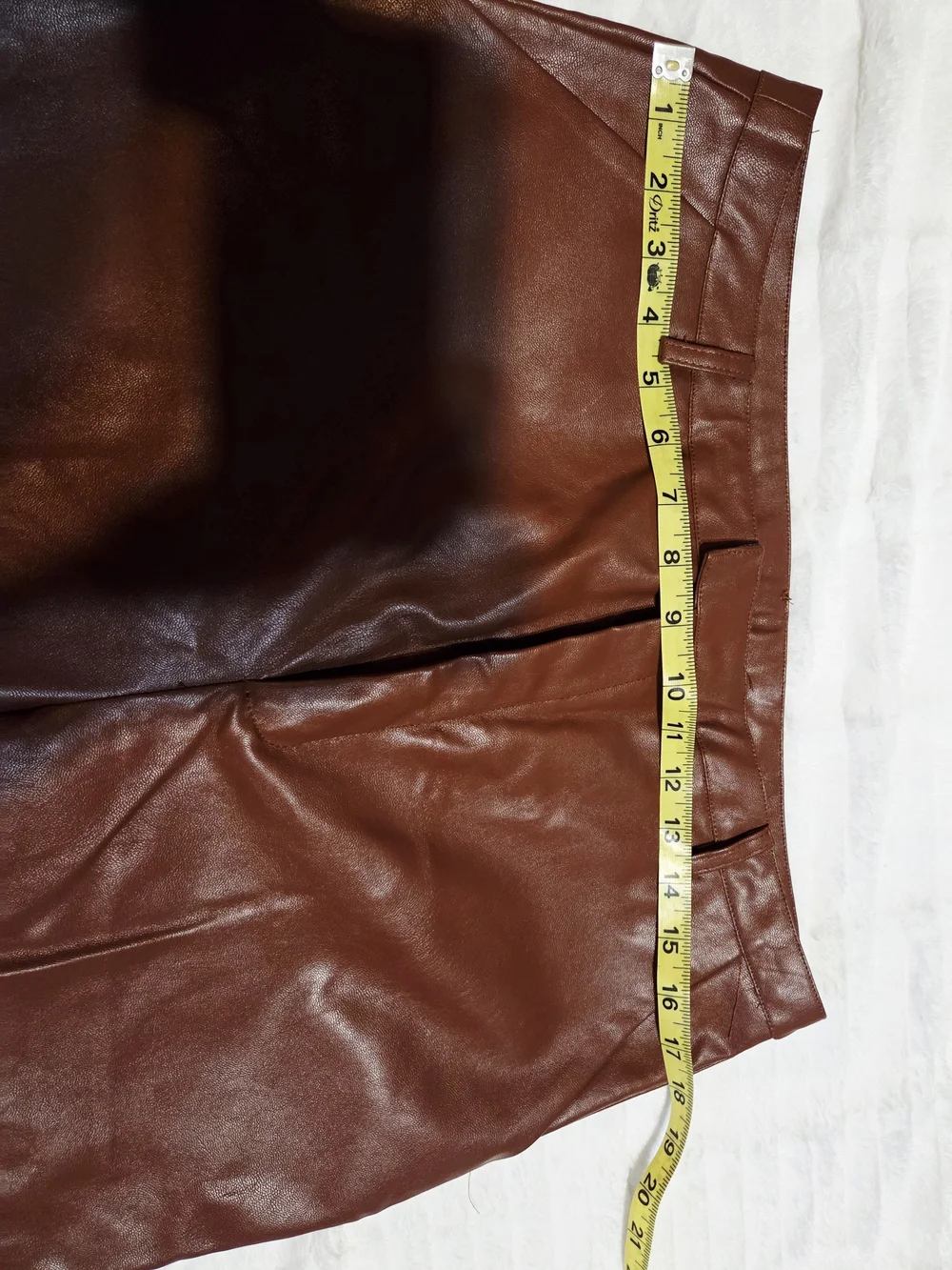 SHEIN Womens Dark Brown Faux Leather Pants